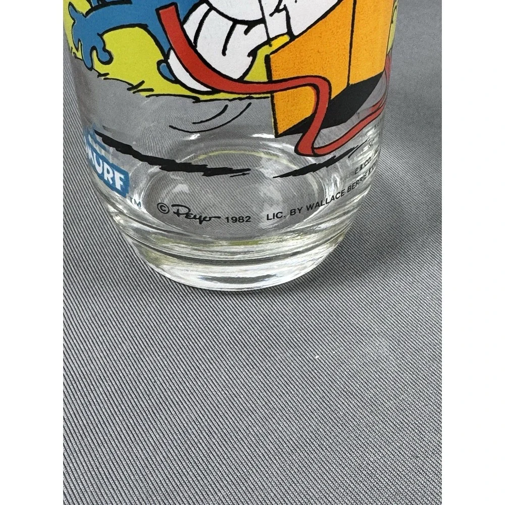 Jokey Smurf Clear Drinking‎ Glass 1982 Hardees 6
